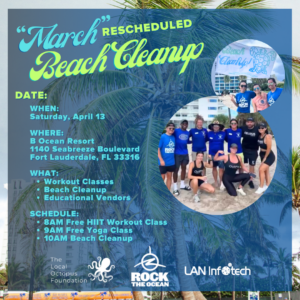 Rescheduled March beach cleanup flyer