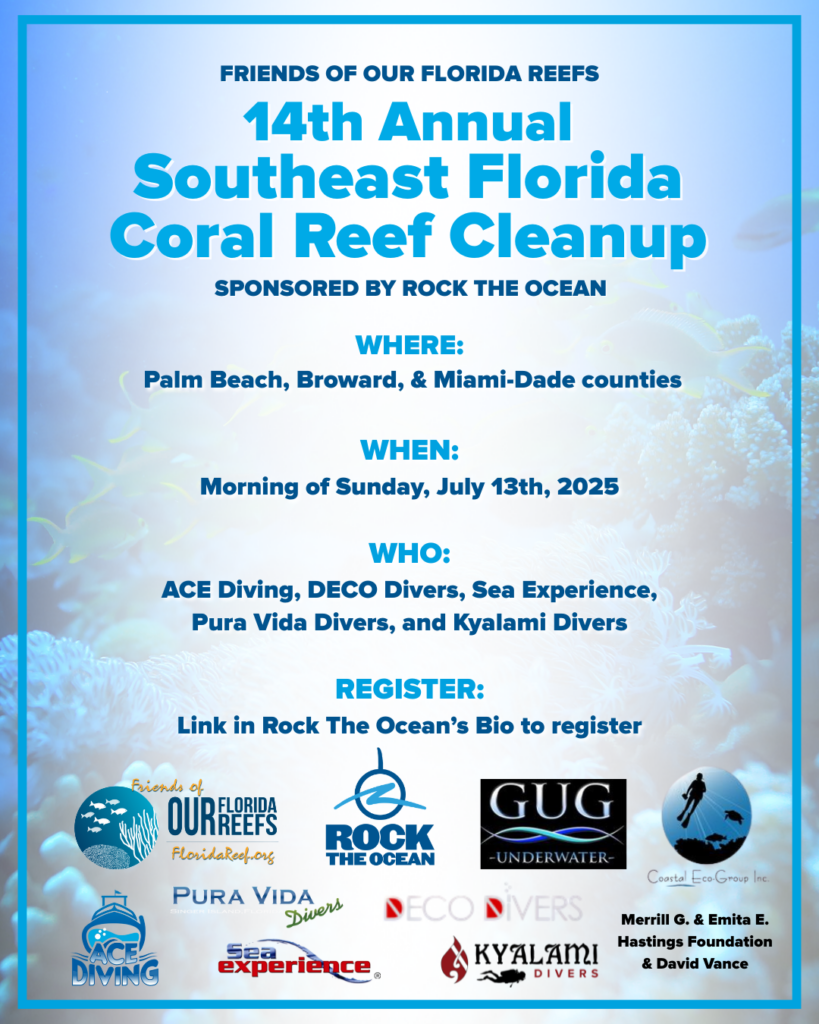 South Florida 14th annual Coral reef cleanup flyer
