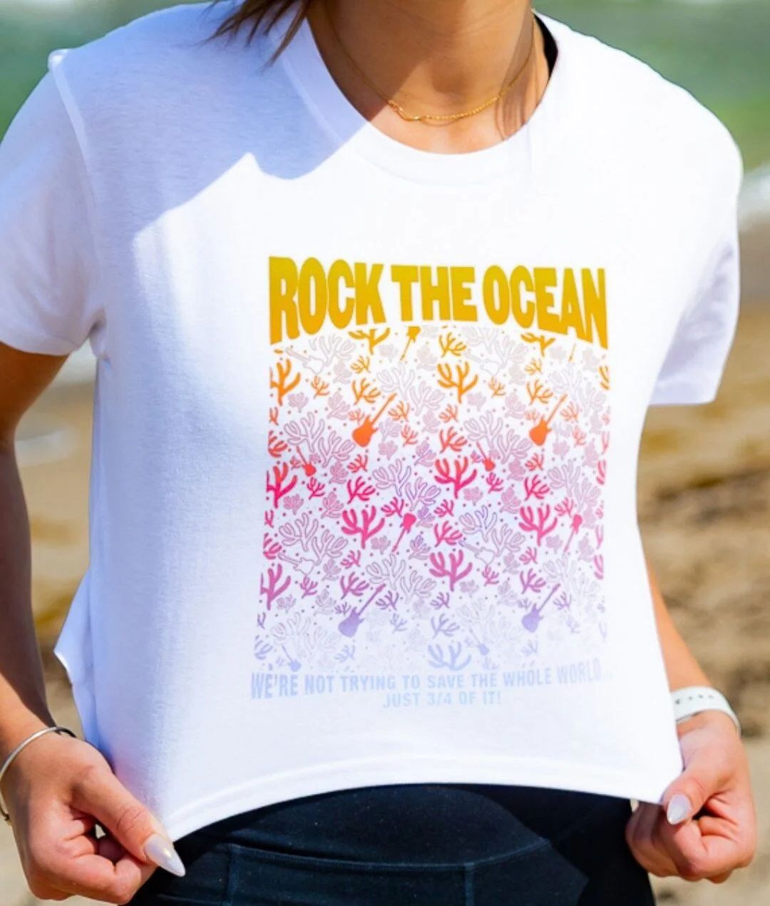 Rainbow Coral Crop T-Shirt